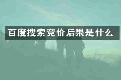 百度搜索竞价后果是什么