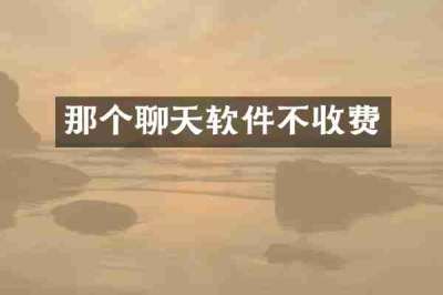 那个聊天软件不收费