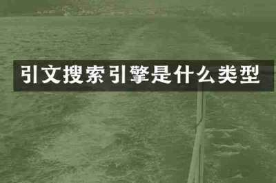 引文搜索引擎是什么类型