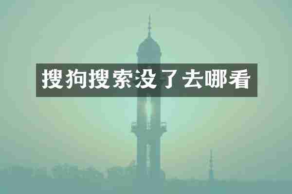 搜狗搜索没了去哪看