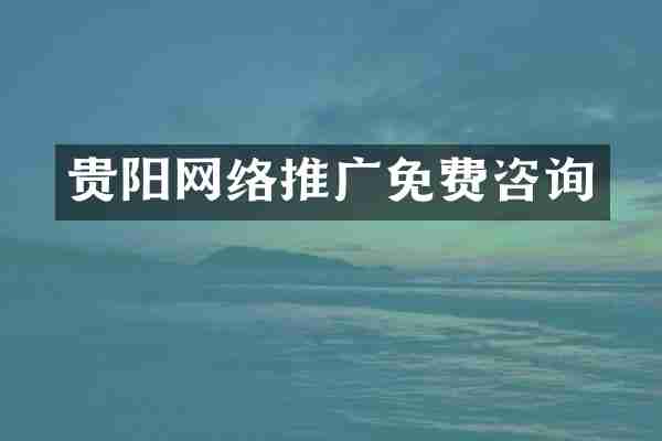贵阳网络推广免费咨询