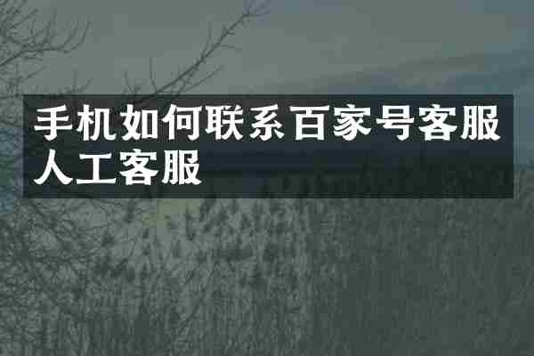 手机如何联系百家号客服人工客服