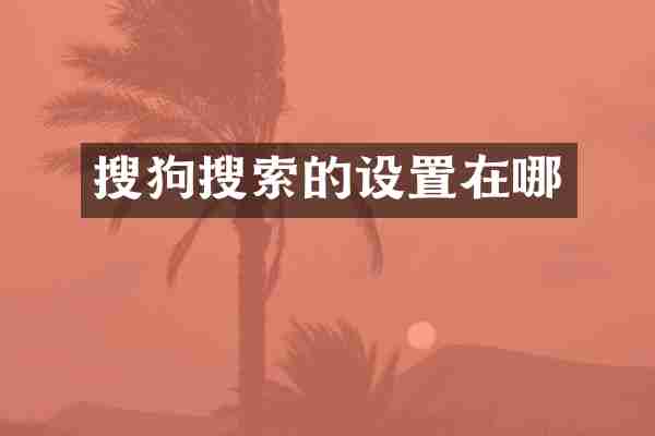 搜狗搜索的设置在哪
