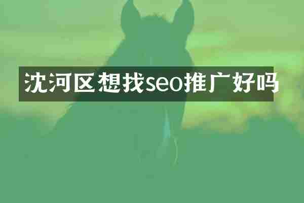 沈河区想找seo推广好吗