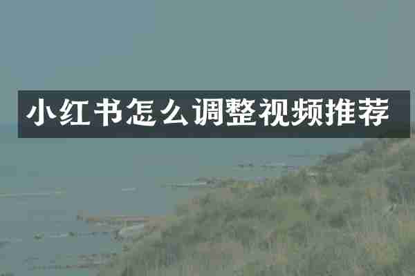 小红书怎么调整视频推荐
