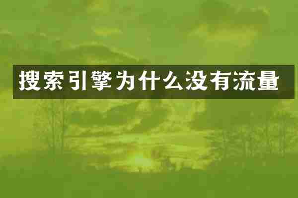 搜索引擎为什么没有流量
