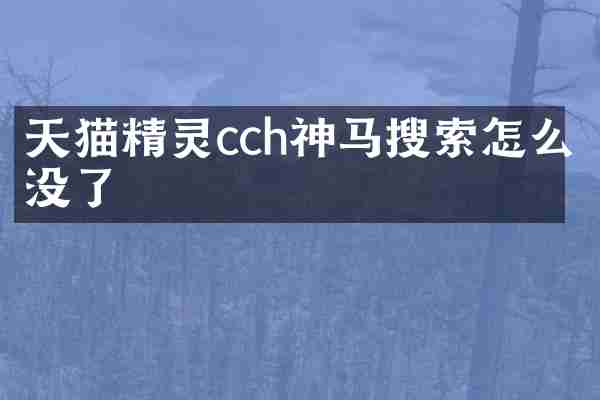 天猫精灵cch神马搜索怎么没了