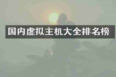 国内虚拟主机大全排名榜