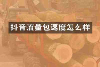 抖音流量包速度怎么样