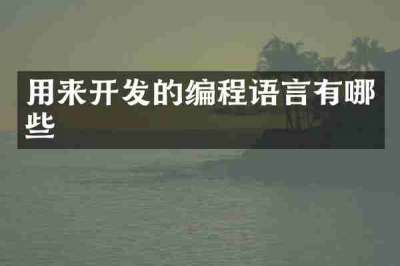 用来开发的编程语言有哪些