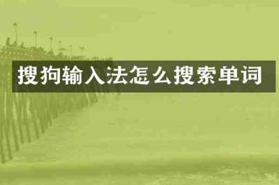 搜狗输入法怎么搜索单词