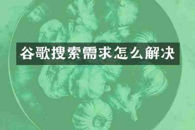 谷歌搜索需求怎么解决