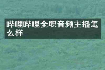 哔哩哔哩全职音频主播怎么样