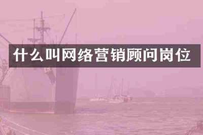 什么叫网络营销顾问岗位