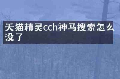 天猫精灵cch神马搜索怎么没了
