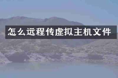 怎么远程传虚拟主机文件