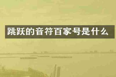 跳跃的音符百家号是什么