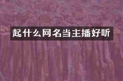 起什么网名当主播好听