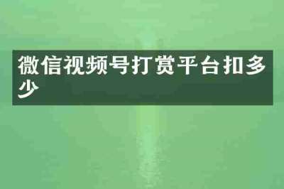 微信视频号打赏平台扣多少