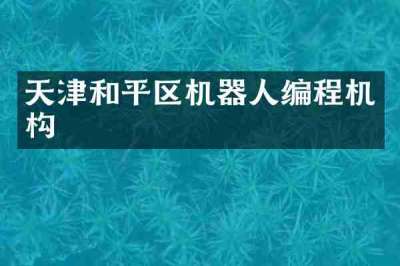天津和平区机器人编程机构