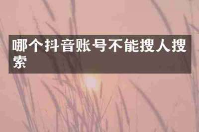 哪个抖音账号不能搜人搜索