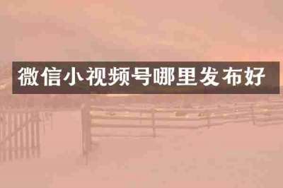 微信小视频号哪里发布好