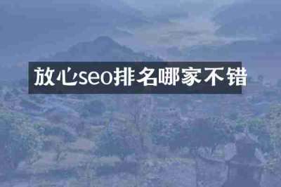 放心seo排名哪家不错