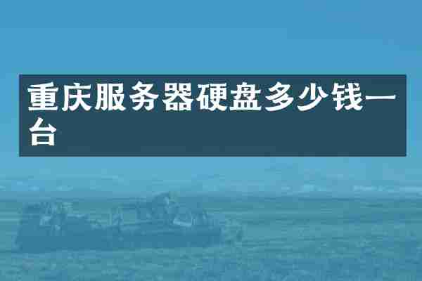 重庆服务器硬盘多少钱一台