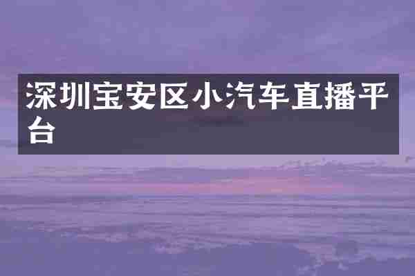 深圳宝安区小汽车直播平台