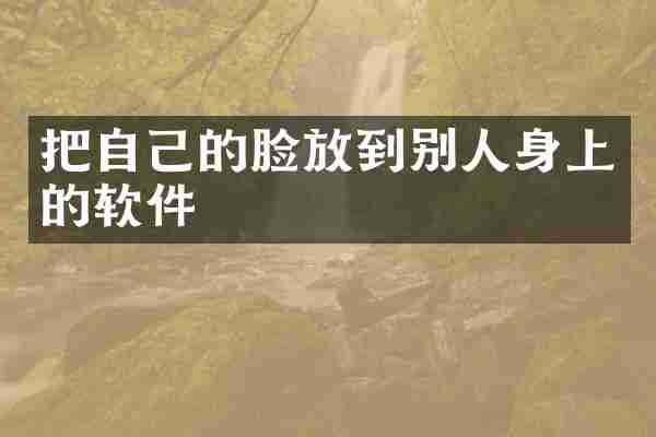 把自己的脸放到别人身上的软件