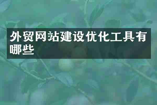 外贸网站建设优化工具有哪些
