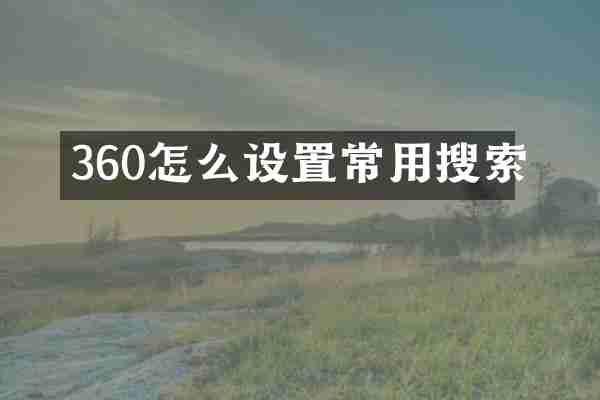 360怎么设置常用搜索
