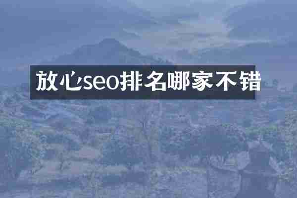 放心seo排名哪家不错