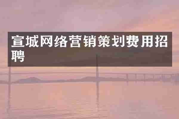宣城网络营销策划费用招聘