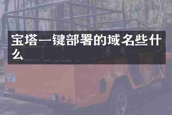 宝塔一键部署的域名些什么
