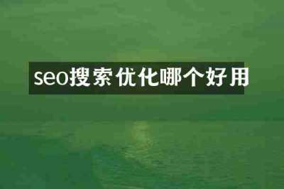 seo搜索优化哪个好用