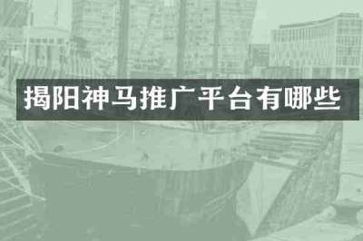 揭阳神马推广平台有哪些