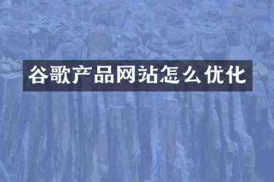 谷歌产品网站怎么优化