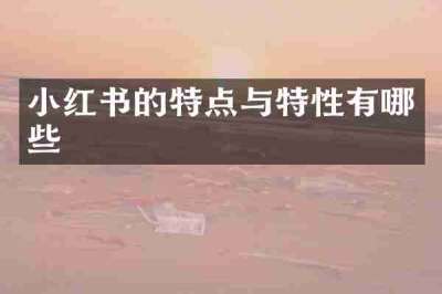 小红书的特点与特性有哪些