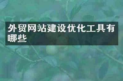 外贸网站建设优化工具有哪些