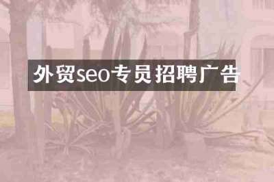 外贸seo专员招聘广告