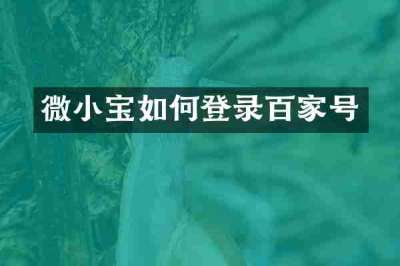 微小宝如何登录百家号