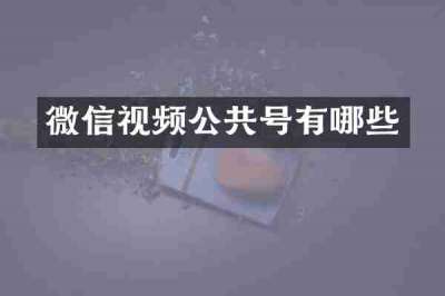微信视频公共号有哪些