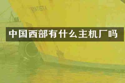 中国西部有什么主机厂吗