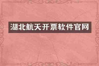 湖北航天开票软件官网