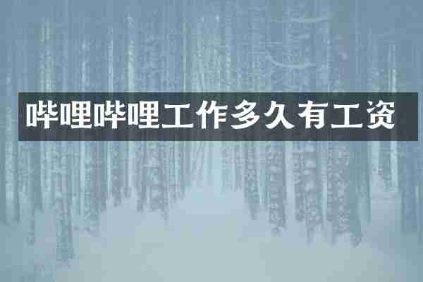 哔哩哔哩工作多久有工资