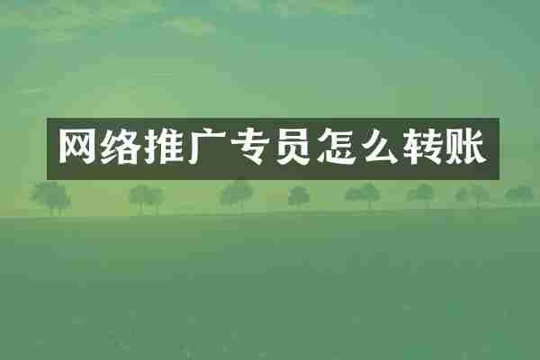 网络推广专员怎么转账