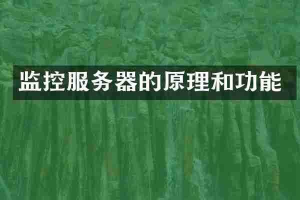 监控服务器的原理和功能