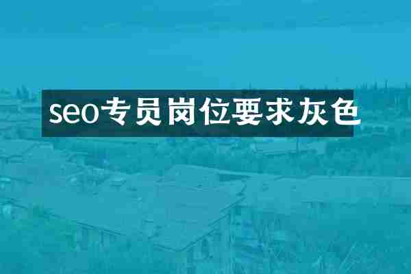 seo专员岗位要求灰色
