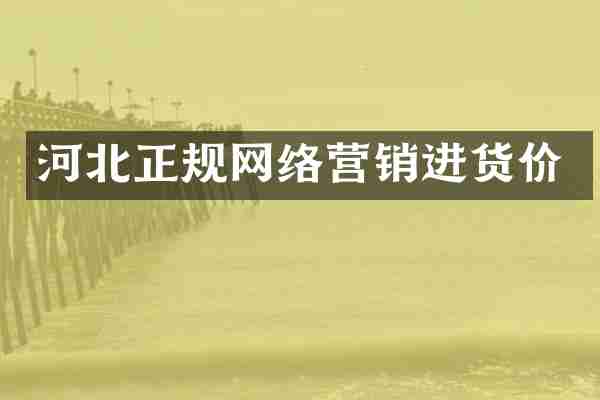 河北正规网络营销进货价